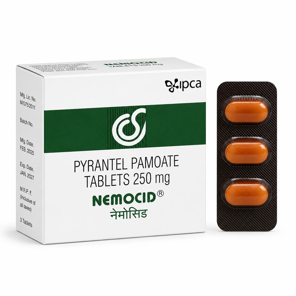 Pyrantel pamoate 250mg (Nemocid 250Tablet)
