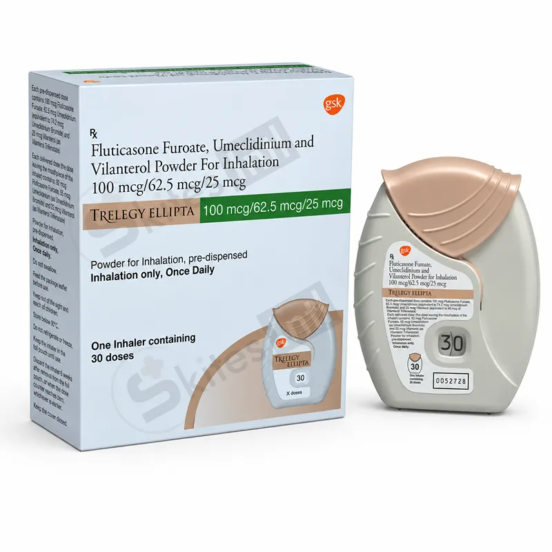 Trelegy Ellipta 100mcg/62.5mcg/25mcg Powder - Pack of 30 Metered Doses Inhaler