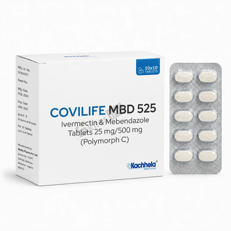 Ivermectin And Mebendazole Tablets 25mg/500mg(Covilife MBD 525)